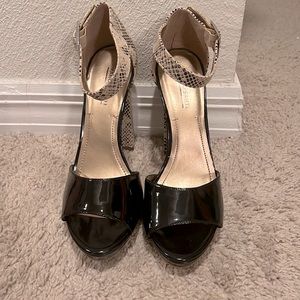 Marco santo snakeskin platform heels